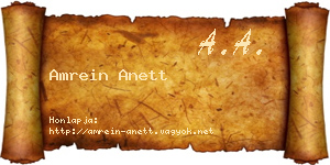 Amrein Anett névjegykártya
