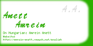 anett amrein business card